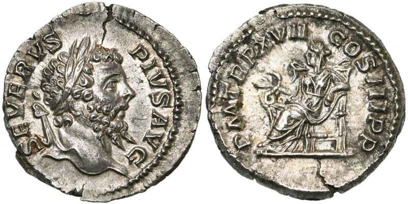 SEPTIME SEVERE (193-211), AR denier, 209, Rome. D/ SEVERVS- PIVS AVG T. l. à d. ...