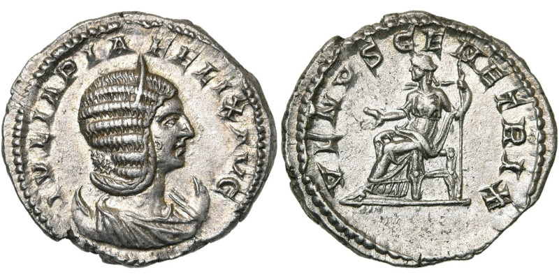 JULIA DOMNA, femme de Septime Sévère, AR antoninien, 211-217, Rome. D/ IVLIA PIA...