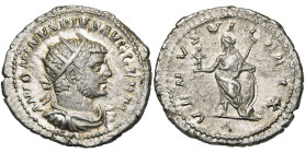 CARACALLA Auguste (198-217), AR antoninien, 213-217, Rome. D/ ANTONINVS PIVS AVG GERM B. r., dr., cuir. à d. R/ VENVS VICTRIX Vénus deb. à g., ten. un...