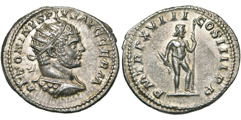 CARACALLA Auguste (198-217), AR antoninien, 215, Rome. D/ ANTONINVS PIVS AVG GER...