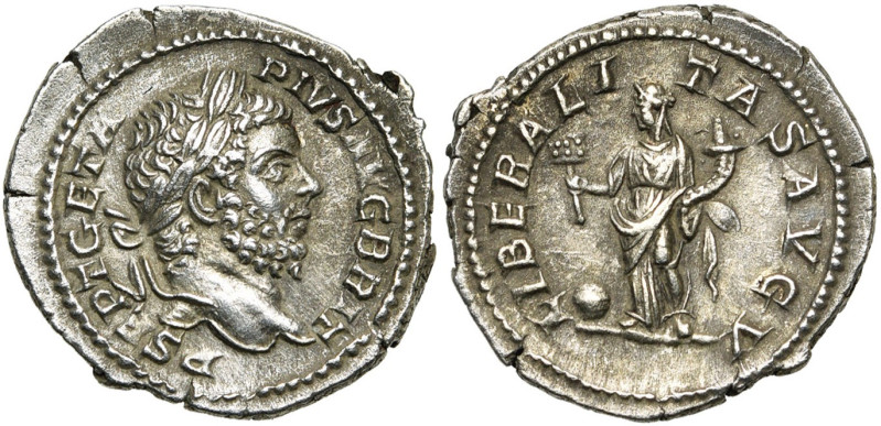 GETA Auguste (209-212), AR denier, 210-212, Rome. D/ P SEPT GETA PIVS- AVG BRIT ...