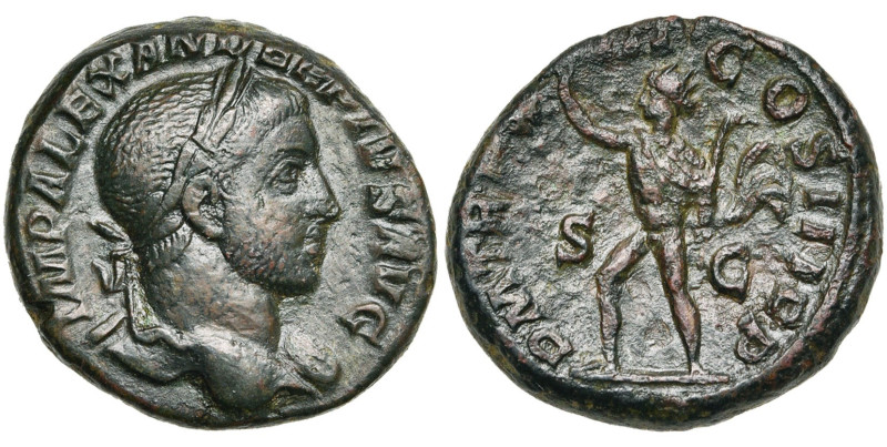 SEVERE ALEXANDRE (222-235), AE as, 233, Rome. D/ IMP ALEXANDER PIVS AVG T. l. à ...