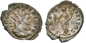 MARIUS (268), bill. antoninien, Cologne. D/ IMP C MARIVS P F AVG B. r., dr., cuir. à d. R/ SAEC - F-ELICITAS Felicitas deb. à g., ten. un caducée et u...
