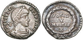 JULIEN II Auguste (360-363), AR silique de masse réduite, Lyon. D/ FL CL IVLIA-NVS PP AVG B. imberbe, diad., dr., cuir. à d. R/ VOTIS/ V/ MVLTIS/ X da...