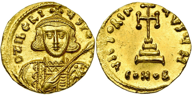 Tibère III Apsimar (698-705), AV solidus, Constantinople. Off. H. D/ B. cour. de...