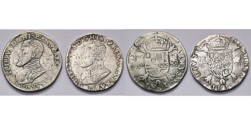 BRABANT, Duché, Philippe II (1555-1598), lot de 2 écus Philippe, 1558 et 1561, A...