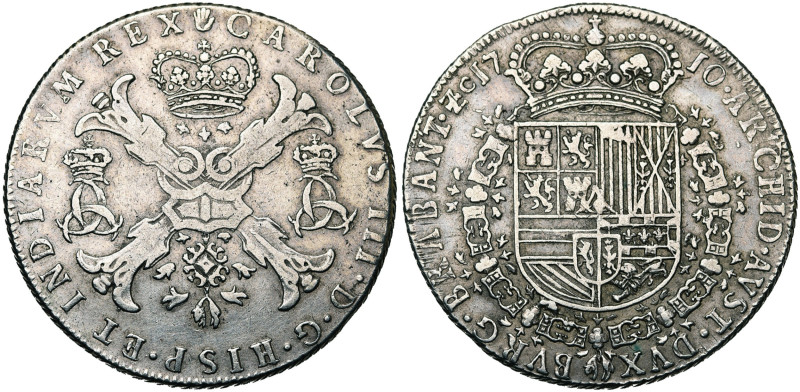 BRABANT, Duché, Charles III (1703-1711), prétendant au trône d'Espagne, AR patag...