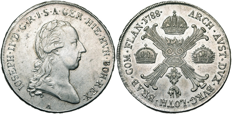 BRABANT, Duché, Joseph II (1780-1790), AR couronne, 1788 A, Vienne. Type brabanç...