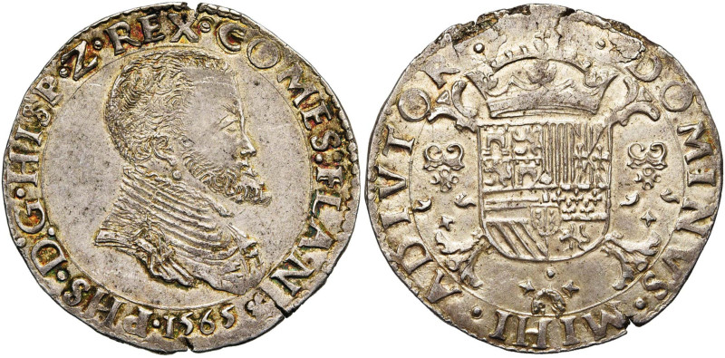 VLAANDEREN, Graafschap, Philips II (1555-1598), AR vijfde Philipsdaalder, 1565, ...