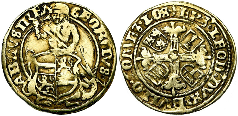 LIEGE, Principauté, Georges d'Autriche (1544-1557), AV florin d'or au saint Geor...