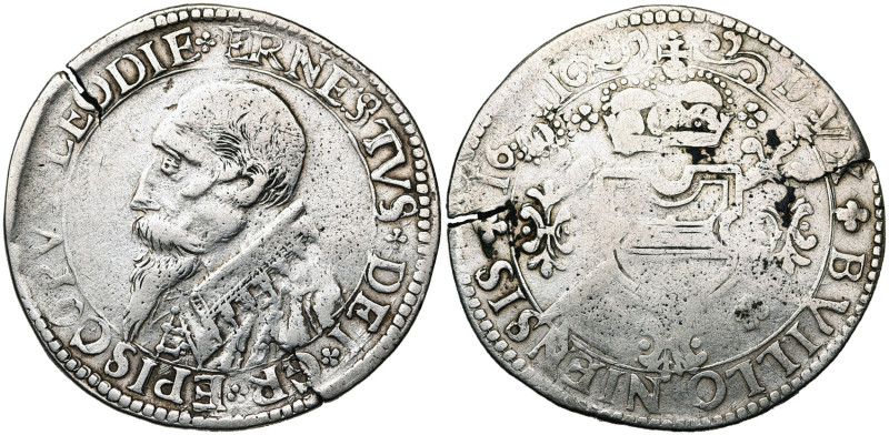 LIEGE, Principauté, Ernest de Bavière (1581-1612), AR double teston, 1611, Bouil...