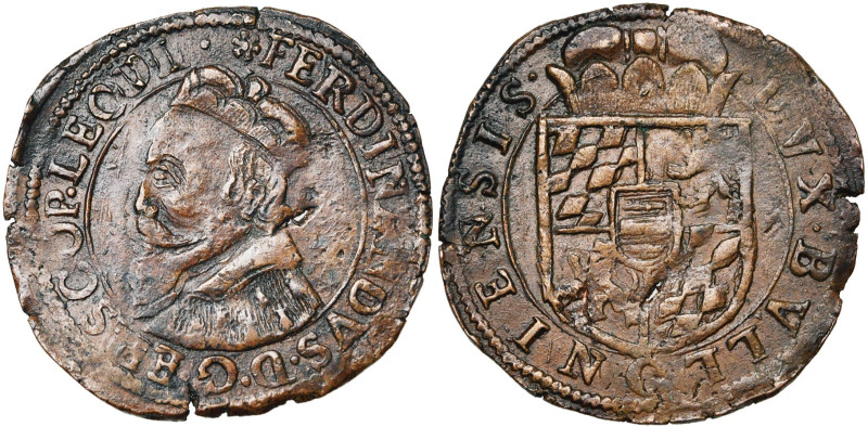 LIEGE, Principauté, Ferdinand de Bavière (1612-1650), Cu liard, s.d. (1636/1640)...