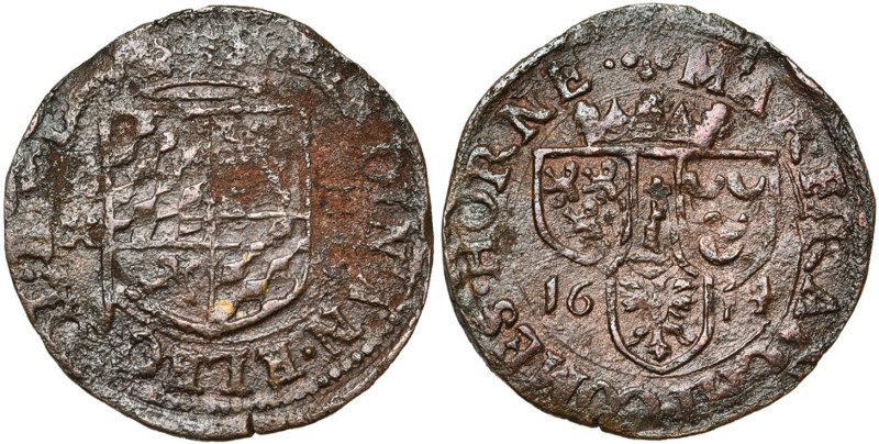 LIEGE, Principauté, Ferdinand de Bavière (1612-1650), Cu gigot, 1614, Liège. Au ...