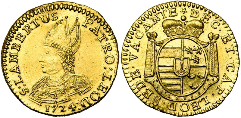 LIEGE, Principauté, Siège vacant (1724), AV ducat au saint Lambert, 1724, Liège....