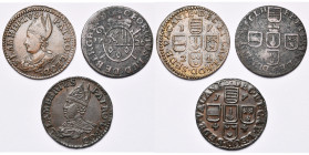 LIEGE, Principauté, lot de 3 liards: siège vacant, 1724 (Très Beau); Georges-Louis de Berghes, 1726 (Beau à Très Beau); siège vacant, 1744 (Superbe). ...
