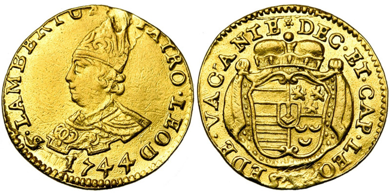 LIEGE, Principauté, Siège vacant (1744), AV ducat au saint Lambert, 1744, Liège....