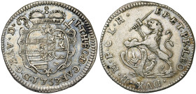 LIEGE, Principauté, Jean Théodore de Bavière (1744-1763), AR double escalin, 1753, Liège. Avec le titre de cardinal et les armes de Bavière-Palatinat ...