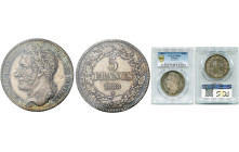 BELGIQUE, Royaume, Léopold Ier (1831-1865), AR 5 francs, 1833. Pos. A. Bogaert 27A. Gradé PCGS MS63.

Superbe à Fleur de Coin