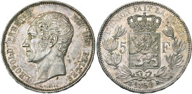 BELGIQUE, Royaume, Léopold Ier (1831-1865), AR 5 francs, 1850. Avec point au-dessus de la date. Bogaert 460B.

Superbe