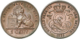 BELGIQUE, Royaume, Léopold Ier (1831-1865), Cu 1 centime, 1850. Dupriez 510.

Superbe à Fleur de Coin