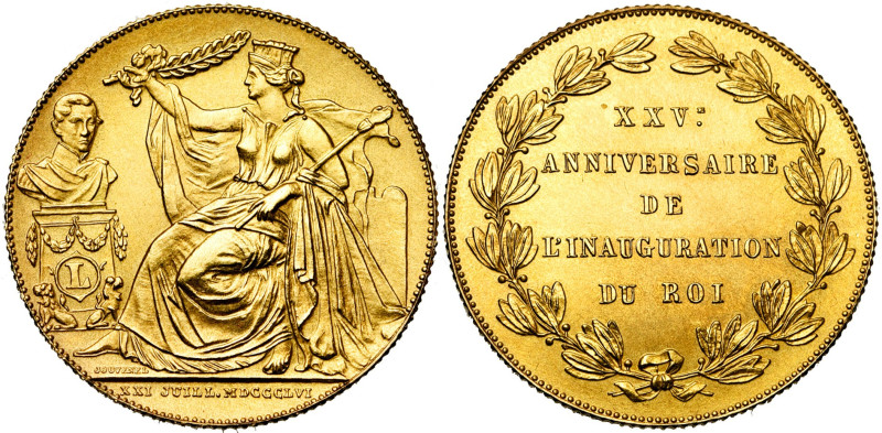BELGIQUE, Royaume, Léopold Ier (1831-1865), AV module de 40 francs, 1856. 25e an...