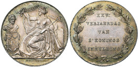 BELGIQUE, Royaume, Léopold Ier (1831-1865), AR module de 2 frank, 1856 NL. Verjaerdag van inhulding (sic). Dupriez 579. Très rare. Belle patine.

Su...