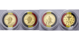 BELGIQUE, Royaume, Albert II (1993-2013), écrin de 2 p. en or: médaille et ecu Medicalia, 1993 et 1994 (15,55 g, titre 0,999).

Flan poli