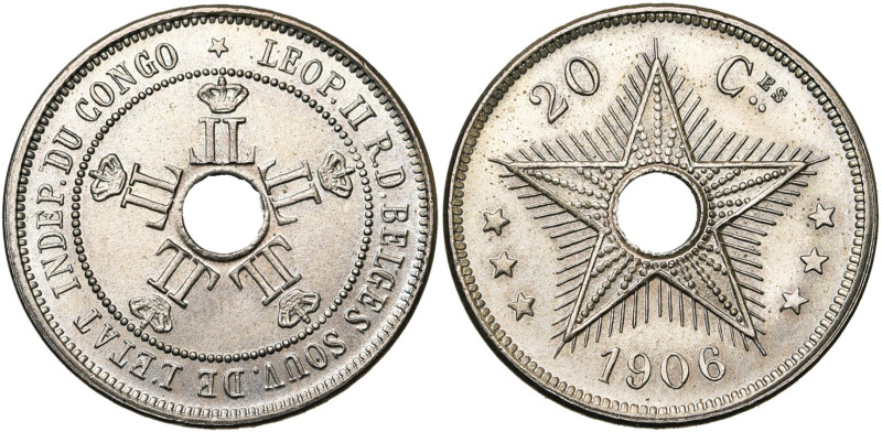 CONGO, Etat Indépendant, Léopold II (1885-1908), Cupro-nickel 20 centimes, 1906....