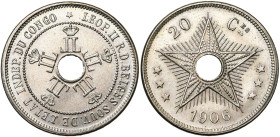 CONGO, Etat Indépendant, Léopold II (1885-1908), Cupro-nickel 20 centimes, 1906. Dupriez 126. Petites taches.

Fleur de Coin