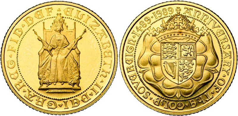 GRANDE-BRETAGNE, Elisabeth II (1952-2022), AV demi-souverain, 1989. 500e anniver...