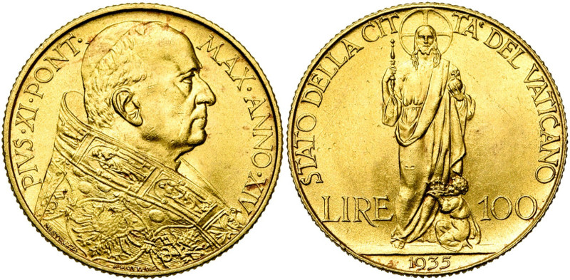 ITALIE, VATICAN, Pie XI (1922-1939), (Achille Ratti), AV 100 lire, 1935, an 14. ...