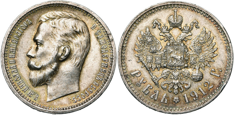 RUSSIE, Nicolas II (1894-1917), AR rouble, 1912 3b, Saint-Pétersbourg. Bitkin 66...