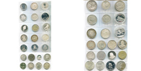 lot de 44 p. commémoratives du 20e s., la plupart en argent: Afghanistan, Afrique du Sud, Alderney, Arménie, Autriche, Bahrain, Belgique, Bosnie-Herzé...