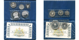 IRAN, Muhammad Reza Shah (1941-1979), proof set of 5 pcs, SH 1350/AD 1971, 2500th anniversary of the Persian Empire: 200, 100, 75, 50 and 25 rials in ...