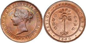 CEYLON (BRITISH), Victoria (1837-1901), Cu 5 cents, 1870. SAC 7; K.M. 93.

Extremely Fine - Uncirculated