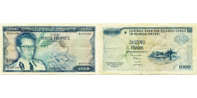 CONGO BELGE, 1000 francs, 15.07.58. Série A. Pick 35. Traces de plis.

Beau à Très Beau