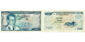 CONGO BELGE, 1000 francs, 15.09.58. Série A. Pick 35. Traces de plis.

presque Très Beau