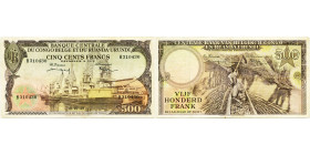 CONGO BELGE, 500 francs, 01.07.59. Série B. Pick 34. Rare. Traces de plis.

Beau à Très Beau
