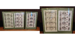 ETATS-UNIS, lot de 5 feuilles de 4 billets non découpés: Canal Bank of New Orleans, 50 dollars, 20 dollars (2), 10 dollars et 5 dollars 18[ ]. Collées...
