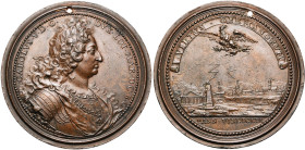SAINT EMPIRE, AE médaille, s.d. (1686), Saint-Urbain. Victoires de Charles de Lorraine sur les Turcs en Hongrie. D/ B. cuir. à d., décoré de la Toison...
