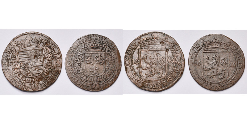 PAYS-BAS MERIDIONAUX, lot de 2 jetons en cuivre des Etats de Namur: 1636, Bruxel...