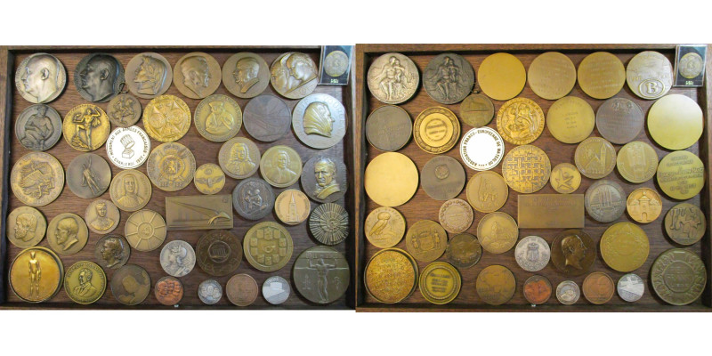 BELGIQUE, lot de 43 médailles et plaquettes, dont: 1917, Lagae, Emile Francqui; ...