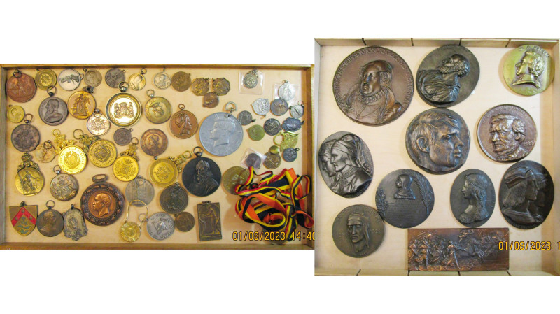 BELGIQUE, Royaume, lot de 53 médailles et médaillettes de prix de diverses ville...