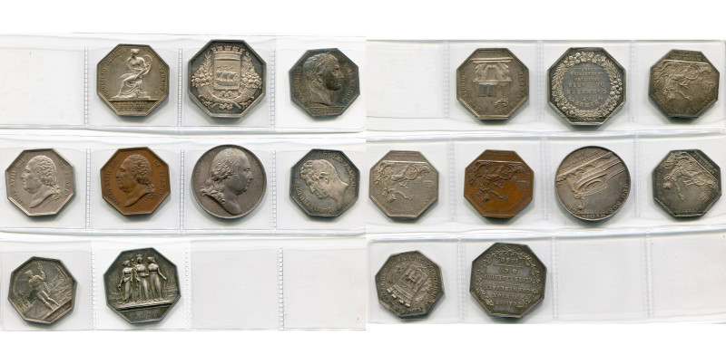 FRANCE, lot de 9 jetons (8 en argent): s.d., Avoués près la Cour d'appel à Paris...