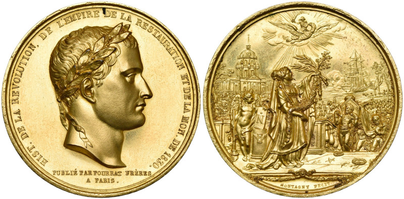 FRANCE, AE doré médaille, 1840, Montagny. Translation des cendres de Napoléon de...