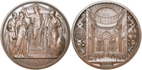 GRANDE-BRETAGNE, AE médaille, 1872, J. S. et A. B. Wyon. Thanksgiving national pour le Prince de Galles. D/ Londres invitant la Reine Victoria et le P...
