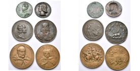 POLOGNE, lot de 4 médailles en bronze: s.d., Jean Casimir (1648-1669), roi de Pologne et de Suède (fonte postérieure avec trou de suspension); s.d. (1...