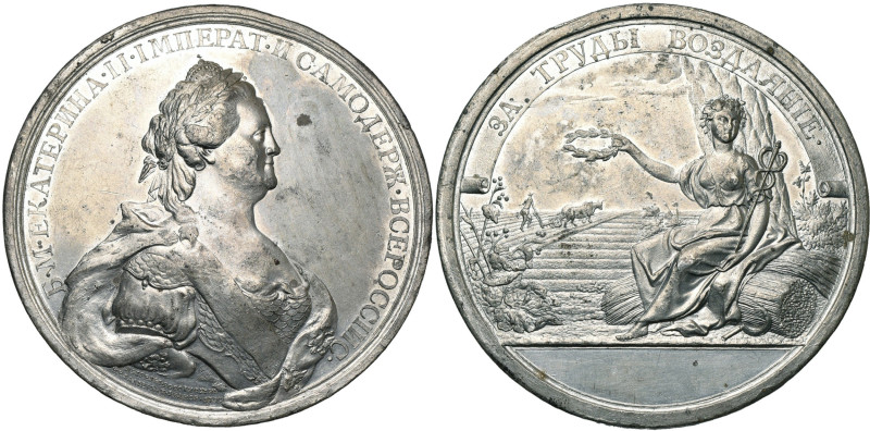 RUSSIE, Etain médaille, 1790, Ivanov. Prix de la Société d'économie libérale de ...
