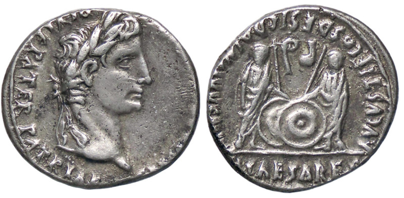 ROMANE IMPERIALI - Augusto (27 a.C.-14 d.C.) - Denario (Lugdunum) C. 43; RIC 351...