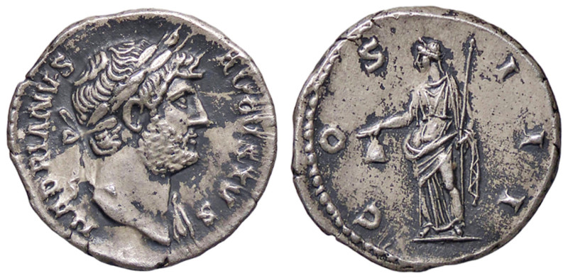 ROMANE IMPERIALI - Adriano (117-138) - Denario (AG g. 3,27)
qSPL/SPL